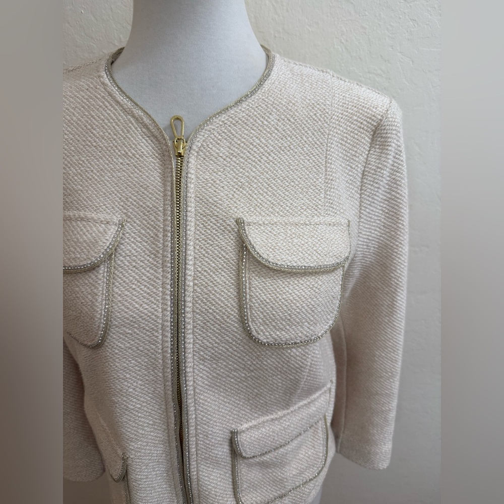 CAbi Cream Textured Zip-Front Jacket - Picture 4 of 4